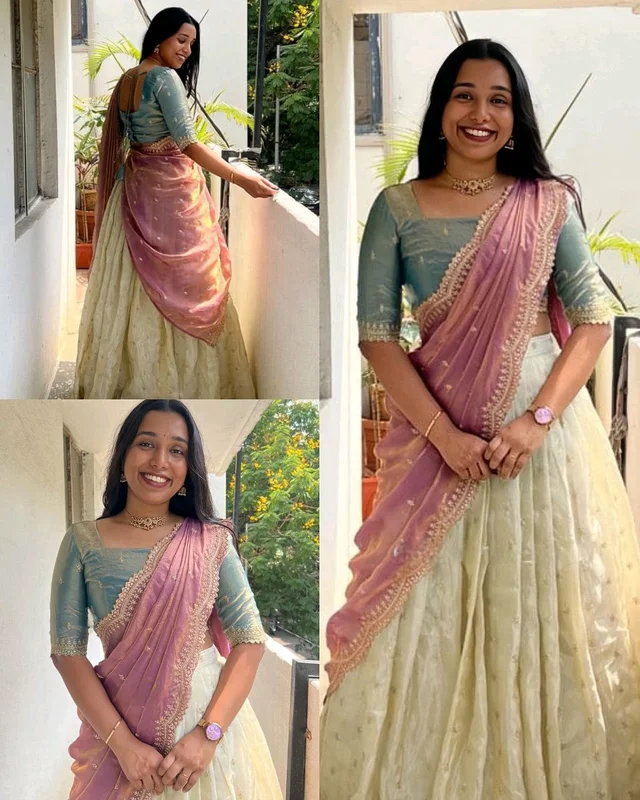 Trendy Viscose zari Tissue Silk Gold Zari Lehanga With Blouse Along With Embroidery Duppta🥰
- Free Size, Pink