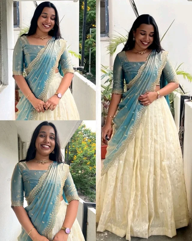 Trendy Viscose zari Tissue Silk Gold Zari Lehanga With Blouse Along With Embroidery Duppta🥰
- Jungle Mist, Free Size