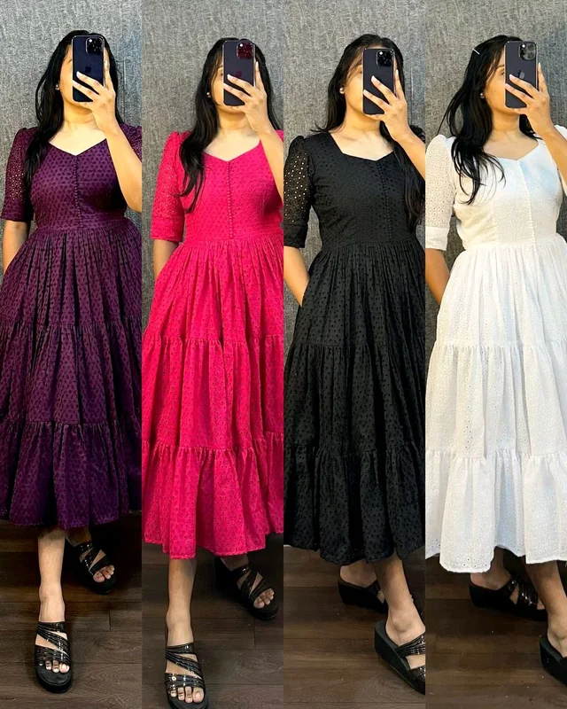 Hakoba 3 layer Gown With One Side Pocket - Wine, S