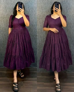Hakoba 3 layer Gown With One Side Pocket - Wine, S