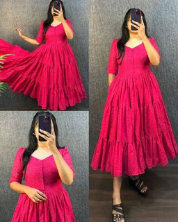 Hakoba 3 layer Gown With One Side Pocket - Wine, S