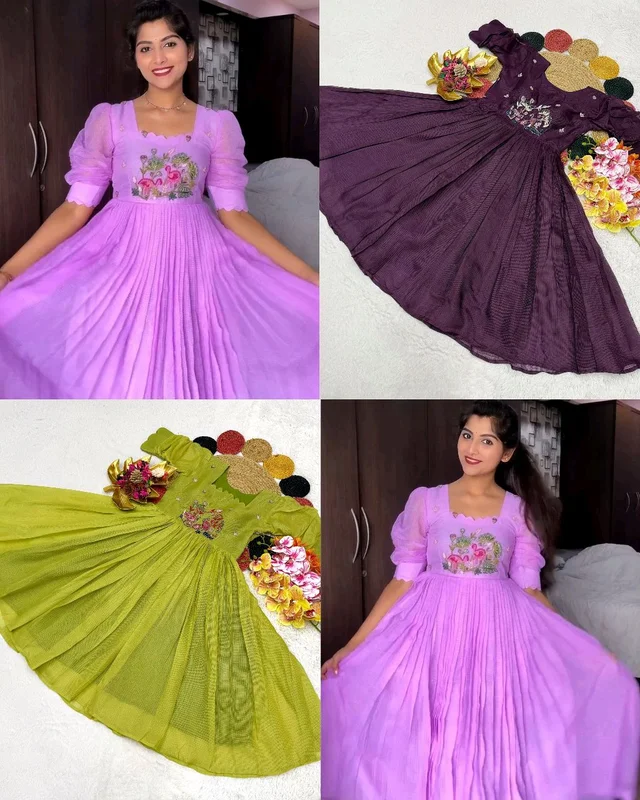 Beautiful Stylist Gown with Handowk – Elegance & Comfort - Mardi Gras, M