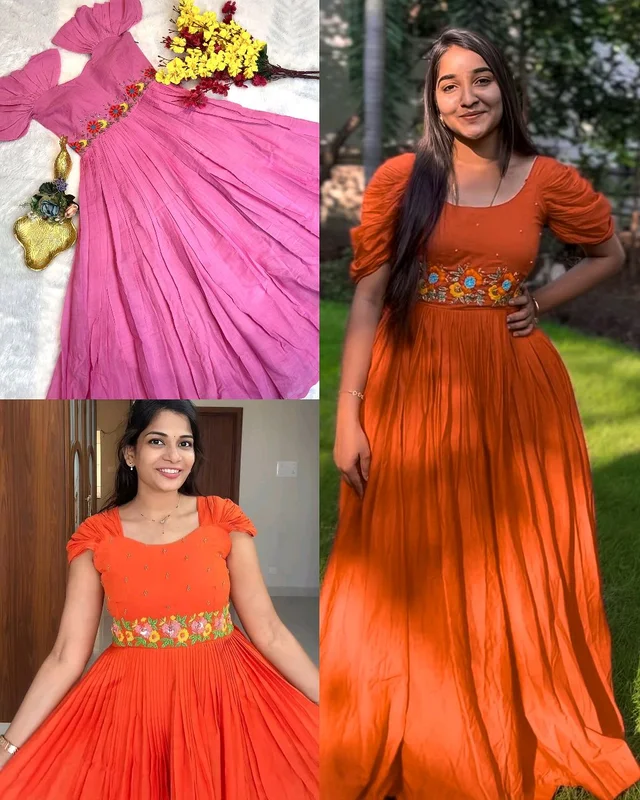 Beautiful Stylist Gown with Handowk – Elegance & Comfort - Blaze Orange, M