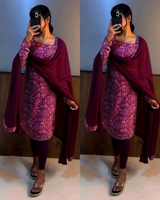 College and office wear Kurtis - Maroon, 3XL
