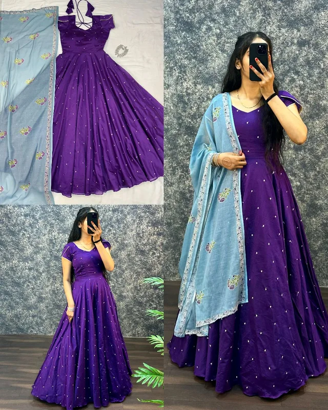 UPCOMING WEDDING SERIES GOWN WITH DUPPTA - Seance, M