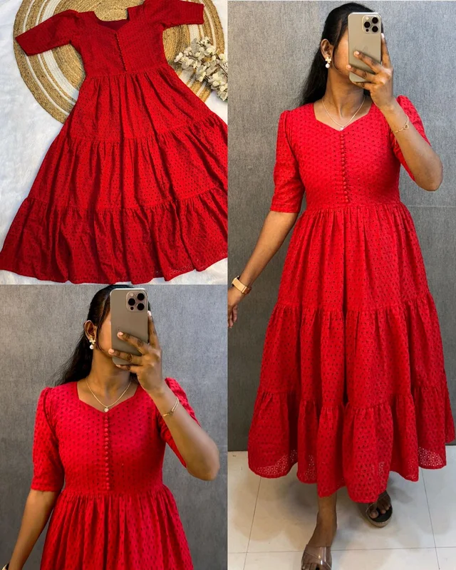 Hakoba 3 layer Gown With One Side Pocket
- Red, XL