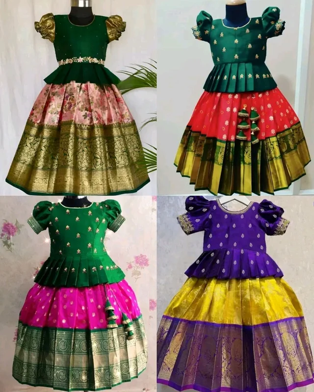 Elegant Kids Girls Lehanga Cholis - Pink, 1-2 Years