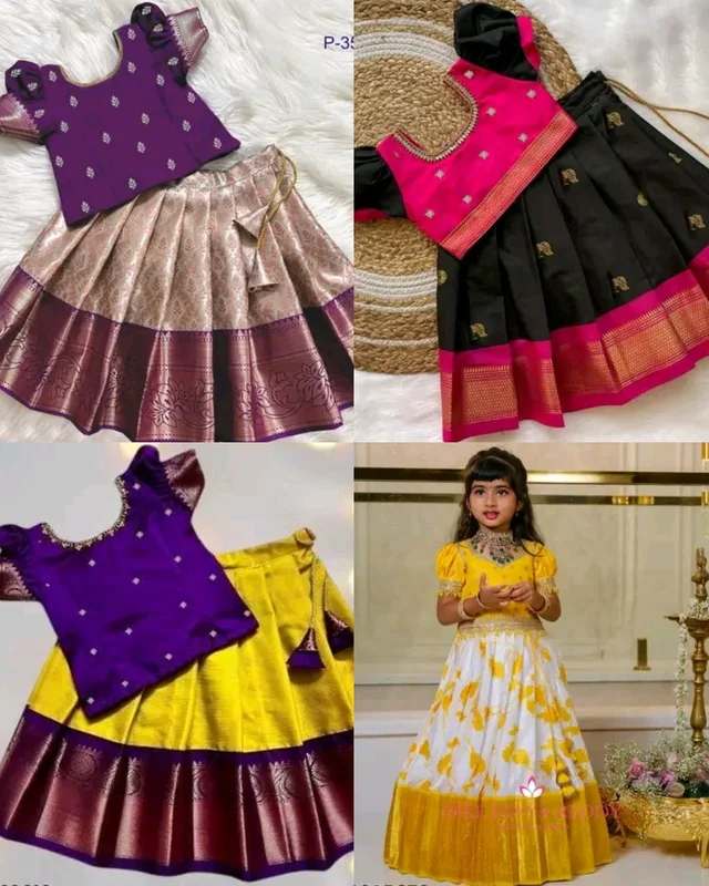 Elegant Kids Girls Lehanga Cholis - Purple, 9-10 Years