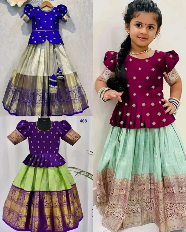 Elegant Kids Girls Lehanga Cholis - Cardinal Pink, 9-10 Years