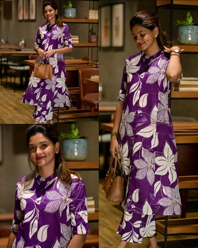 Launching exclusive Daily college & office wear Co-ord Set outfit relaxed & comfort fit
- Purple, 2XL