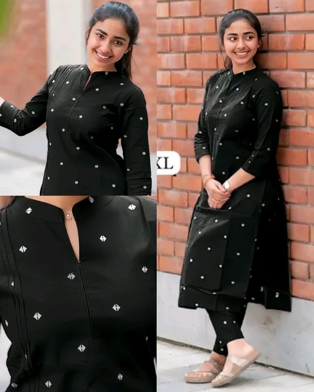 Launching exclusive Daily college & office wear Co-ord Set outfit relaxed & comfort fit - Black, M