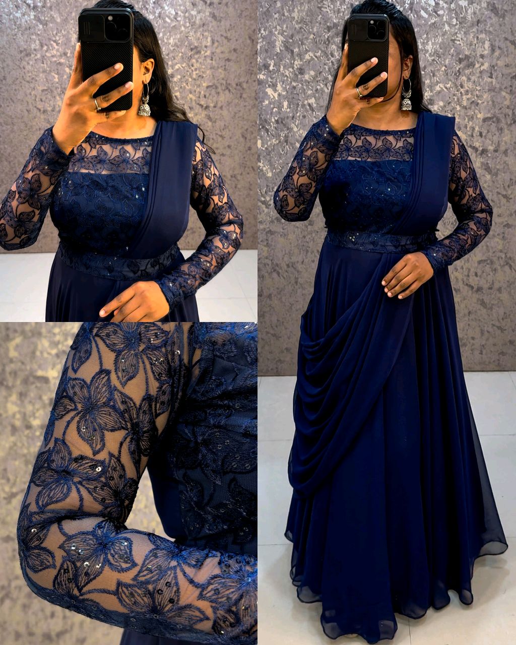 Budget friendly Party Gown + Belt + Dupata😍
- Blue, S