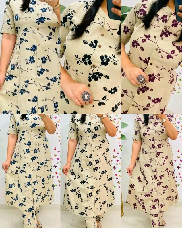 Launching Designer Co-Ords set in *Aline kurti pattern paired with Ankle length pant - Red, M