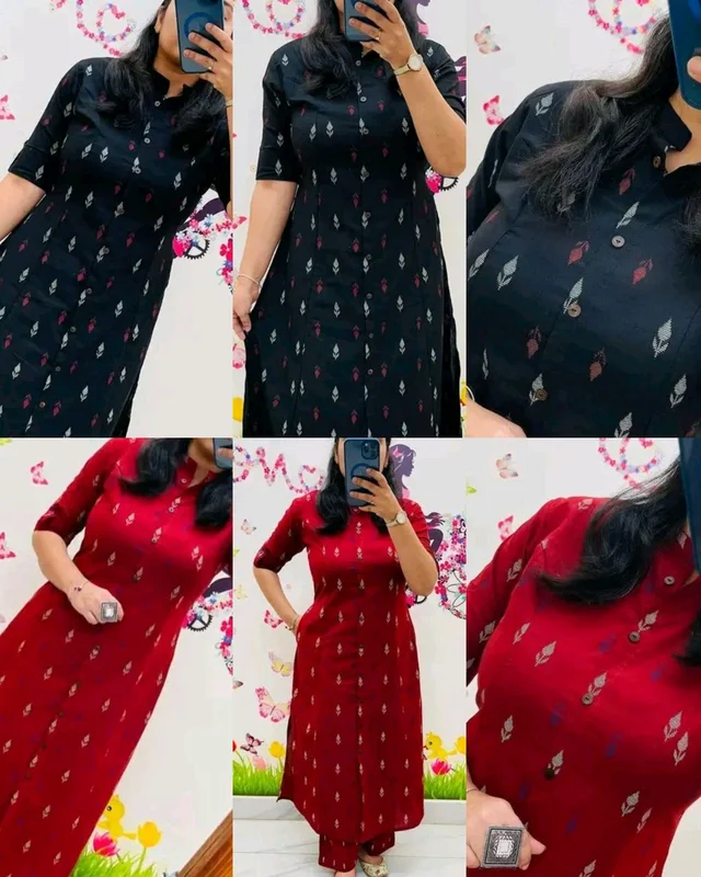 Launching Designer Co-Ords set in *Aline kurti pattern paired with Ankle length pant
- 2XL, Red