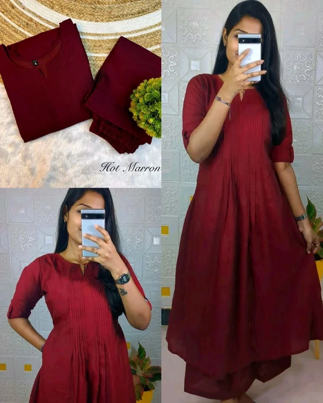 Nayanthara mam Recreation Outfit Office / College Wear Co-ord Set - Maroon, 4XL