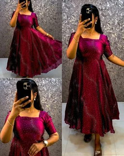 Trendy Party wear frock collection
- Purple, S