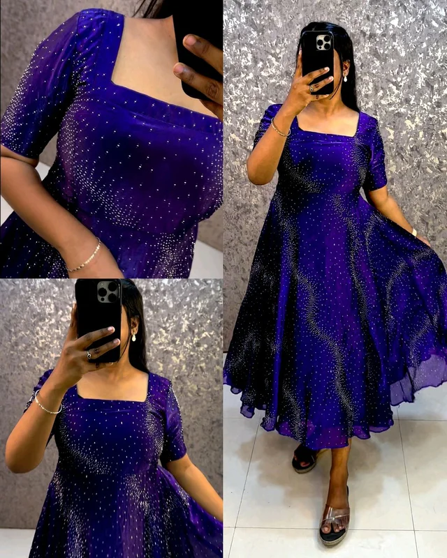 Trendy Party wear frock collection
- Purple, 5XL