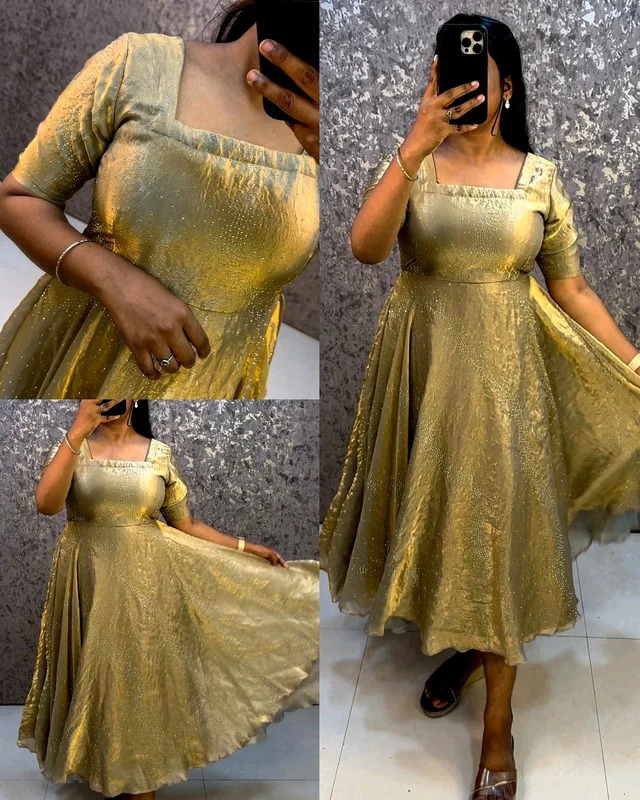 Trendy Party wear frock collection
- Gold, 2XL