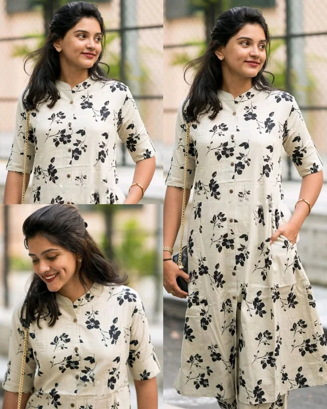 Launching exclusive Daily college & office wear Co-ord Set outfit relaxed & comfort fit
- White, L