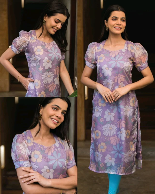Daily college & office wear Kurti - Blue Chalk, S