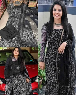 Luxurious kurta Set - Navy Blue, M