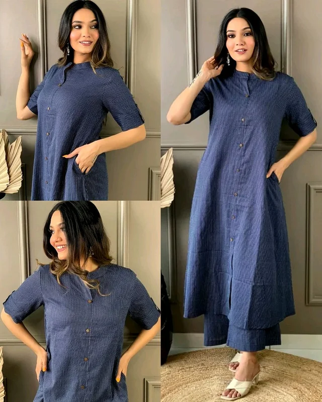 Launching Designer Co-Ords set in Cotton Floral Kurta with Palazzos
- Blue, XL