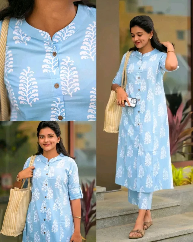 Launching exclusive Daily college & office wear Co-ord Set outfit relaxed & comfort fit - Blue, L