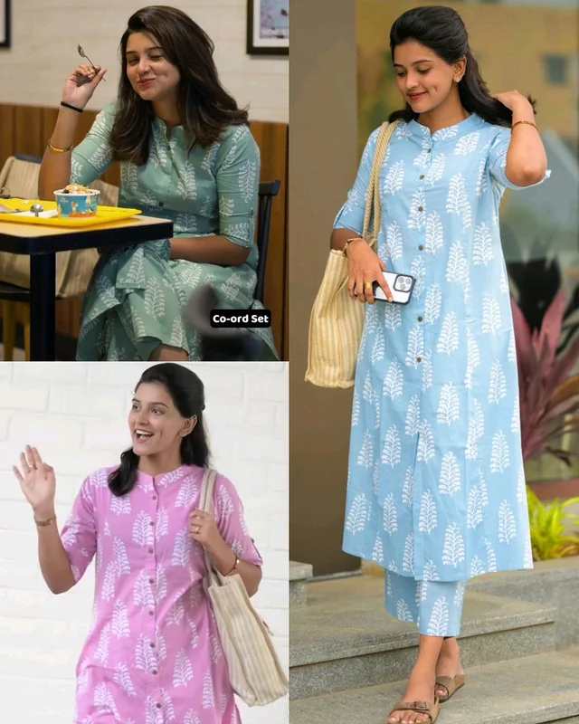 Launching exclusive Daily college & office wear Co-ord Set outfit relaxed & comfort fit - Pink, L