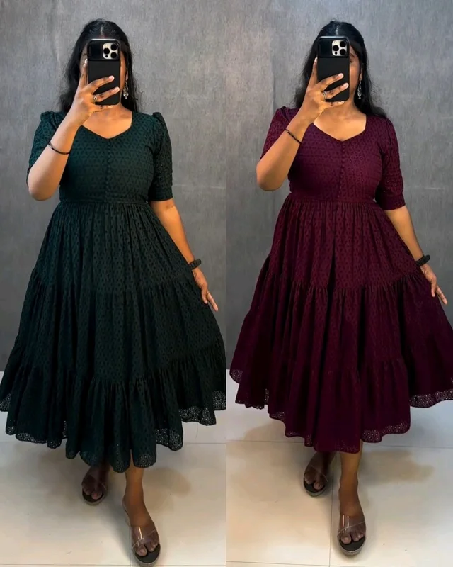 Hakoba 3 layer Gown With One Side Pocket - Green, 3XL