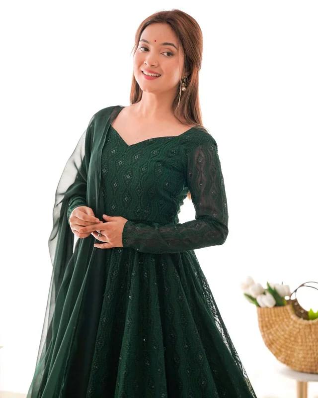 Trendy New Anarkali Arrives Fully Stitched Ready to Wear - S