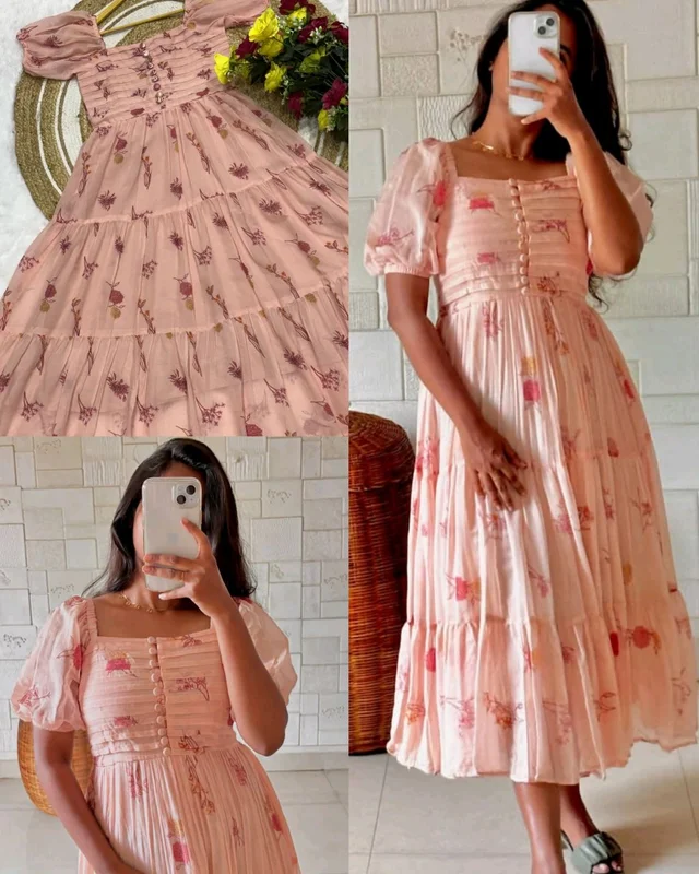 Bloom Beautifully, wear Effortlessly Georgette Maxi Set! Elegant Floral Prints On Soft Smooth Georgette Fabric Make You Stand Out With Style. - 3XL
