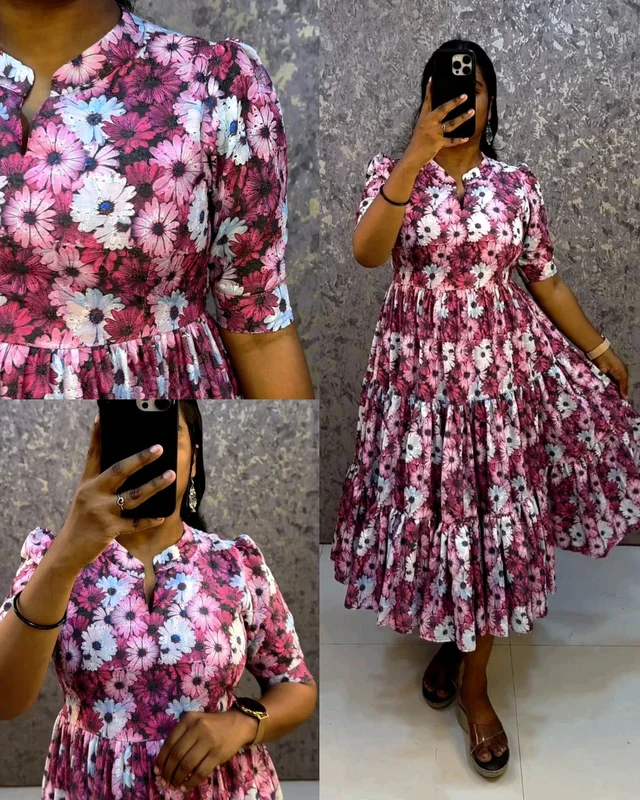 Trending hakoba cotton frocks launched for summer - Purple, 4XL