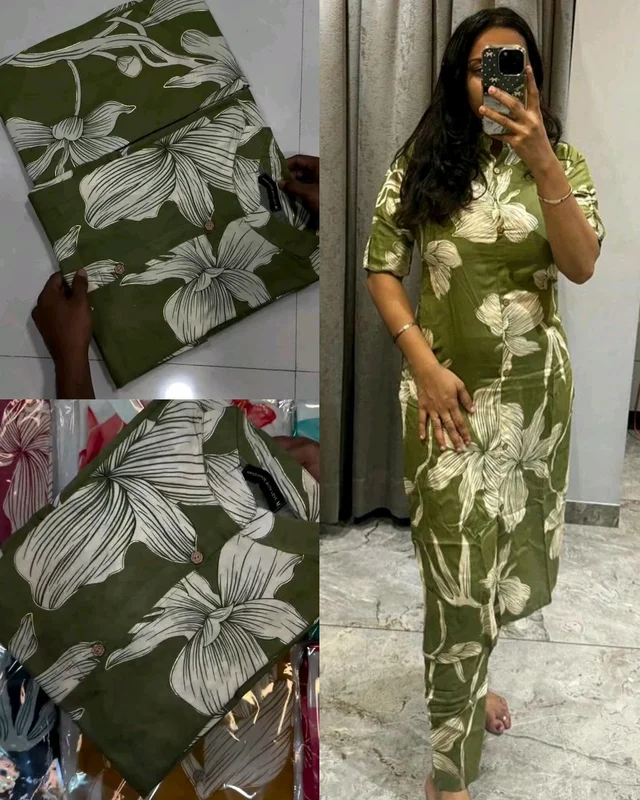 Launching exclusive Daily college & office wear Co-ord Set outfit relaxed & comfort fit - Green, L