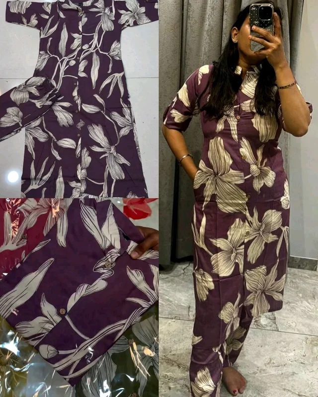 Launching exclusive Daily college & office wear Co-ord Set outfit relaxed & comfort fit - Purple, 3XL