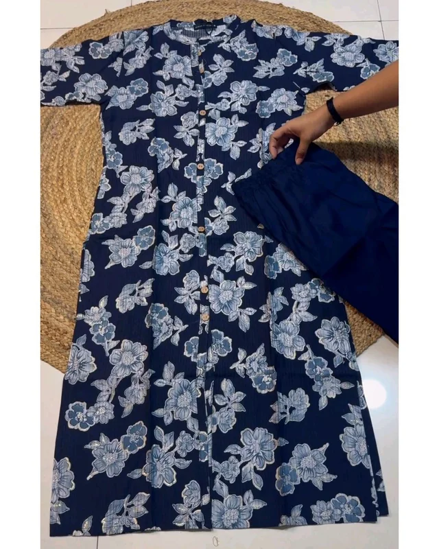 Trendy daily college & office wear Co-ord Set outfit relaxed & comfort fit - Blue, 2XL