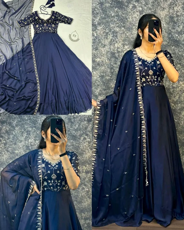 NEW LAUNCHING THIS FESTIVAL SEASON SILK - Blue, L