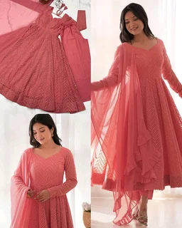 Trendy New Anarkali Arrives Fully Stitched Ready to Wear - Purple, XS
