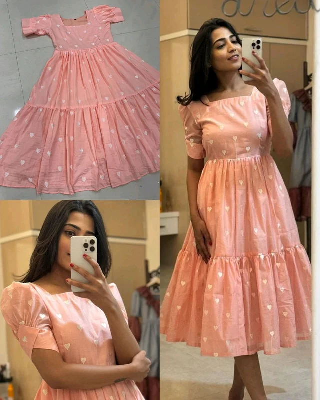 Trendy Happy Heart Rare Beautiful Colour Gown - XL