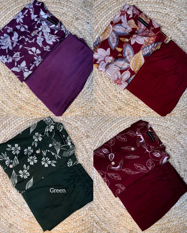 Trendy daily college & office wear Co-ord Set outfit relaxed & comfort fit
- Purple, S