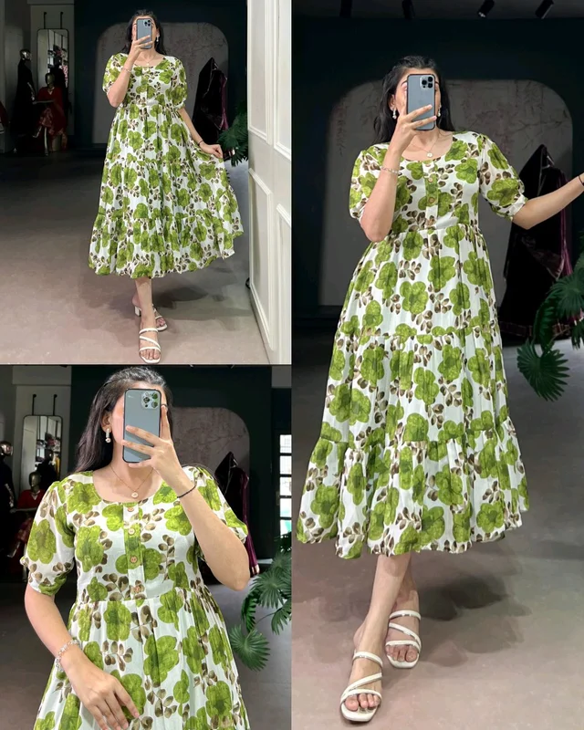 When rich Vichitra silk meets the magic of florals, you get more than just a dress 💐
- Green, L
