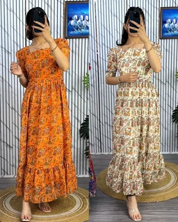 Traditional Kalamkari Premium Quality maxi gown - Red, S