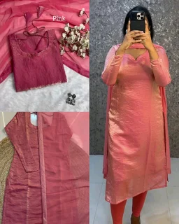 This kurti made with premium soft space silk with diamond work and matching soft georgette dupatta with 4 side lace broder
- Lavender, 2XL