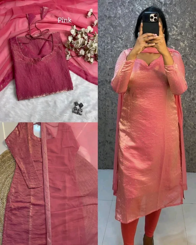 This kurti made with premium soft space silk with diamond work and matching soft georgette dupatta with 4 side lace broder
- Lavender, 2XL