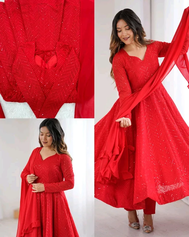 Trendy New Anarkali Arrives Fully Stitched Ready to Wear - S