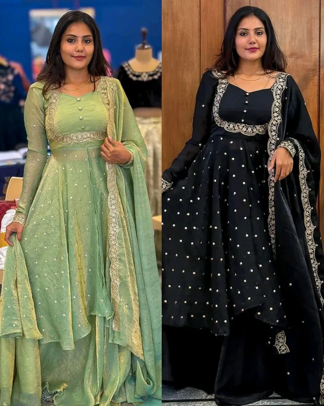 Unveiling Our Stunning Cape Top in Radiant Colours, Paired With a Skirt And Dupptta A Standout Ensemble For Wedding Function, Offering Elegance For Any Function Or Party! ✨
- Beryl Green, L