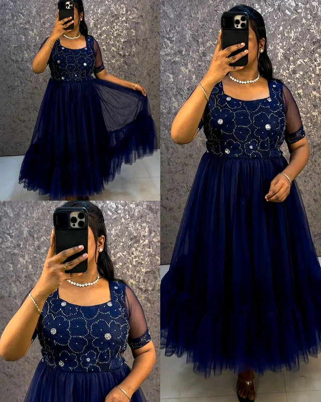 Launching Barbie doll frocks for upcoming diwali - Blue, 3XL
