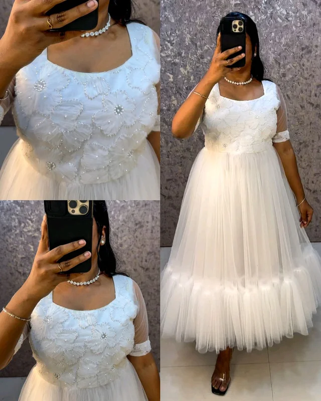Launching Barbie doll frocks for upcoming diwali - White, 5XL