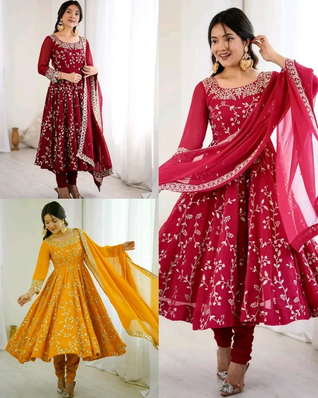 Trendy Women’s Ethnic Anarkali Gown Fully Stitched & Ready to Wear
- Maroon, M