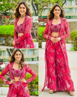 Designer Sharara Set - Cherry Pie, L