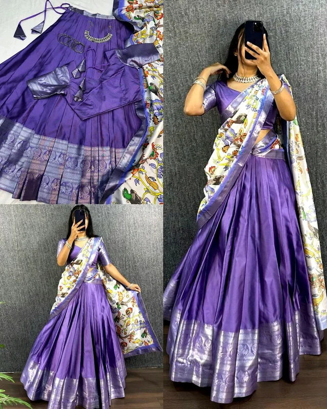 Traditional Look Ready To Wear Beautiful Festival Lehanga - Purple, S